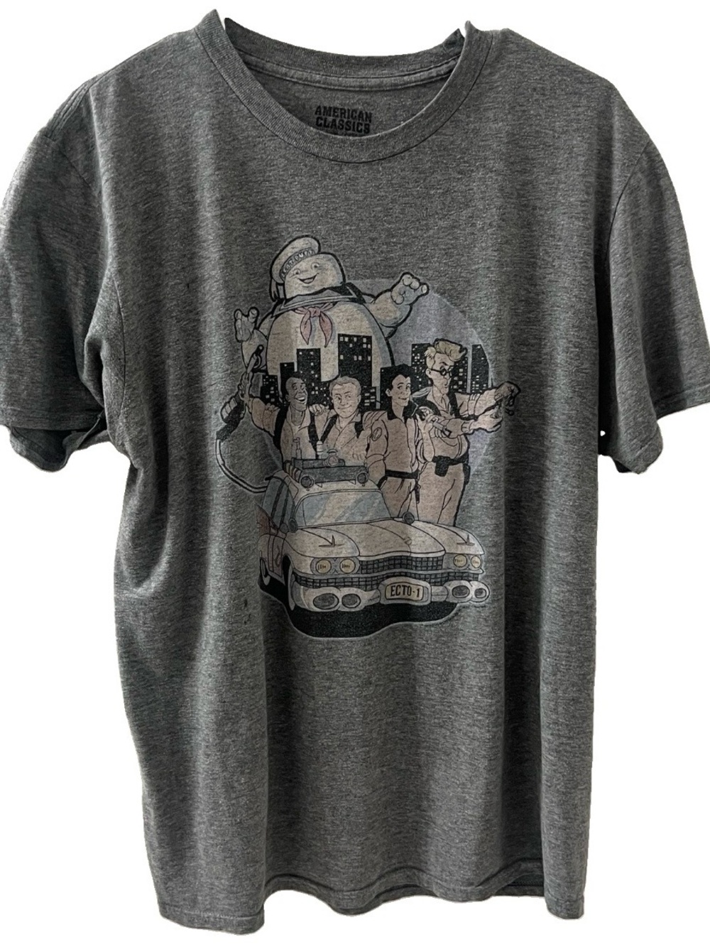 American Classics Men’s Grey Cotton Blend Ghostbusters T-Shirt Large